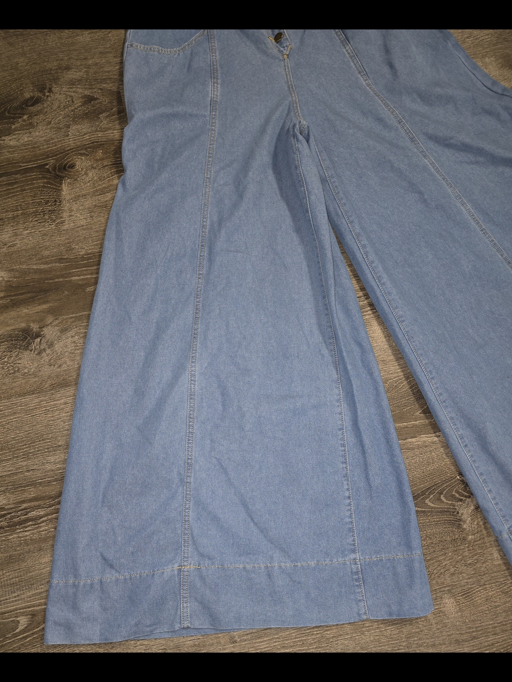 SHEIN Curve Blue Denim Wide-Leg Corset Jumpsuit Sz 1X - Picture 7 of 13